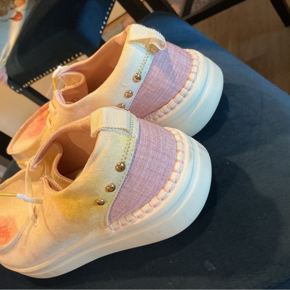 Stylish Pink and Yellow Kids Shoes